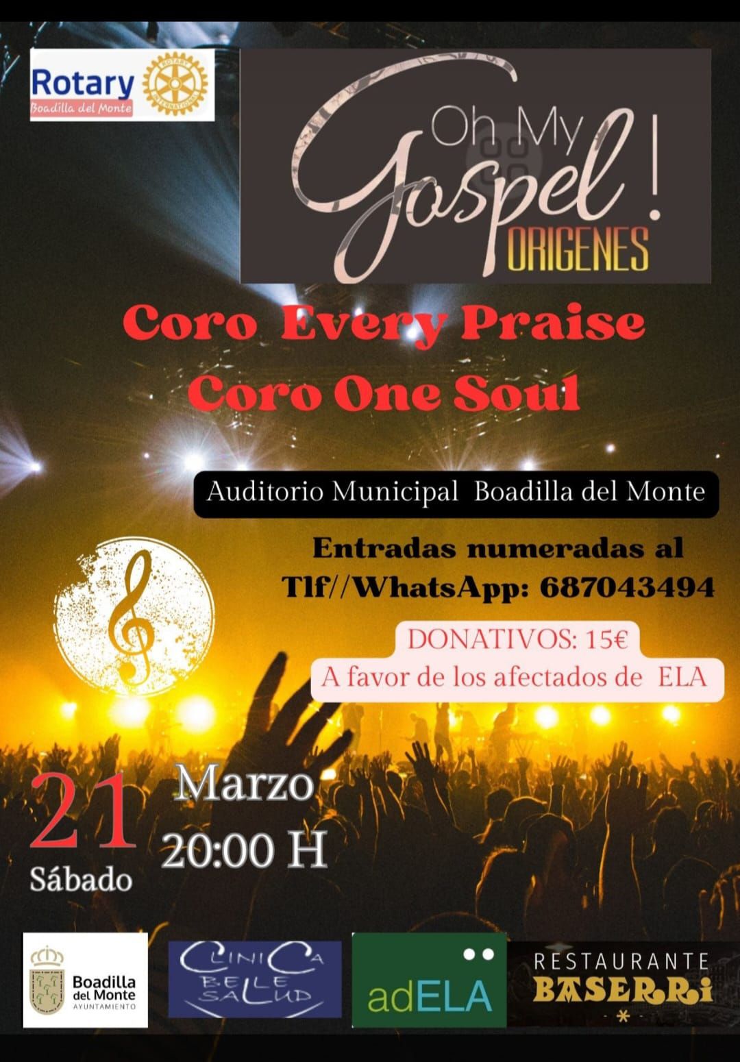 Concierto Gospel “Oh My Gospel! Orígenes” Concierto Gospel “Oh My Gospel! Orígenes” en Boadilla del Monte – 21 marzo 2026